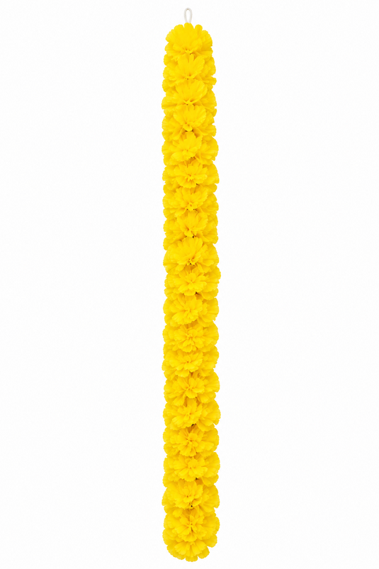 Yellow Artificial Marigold Flower Garland (Phool Mala)