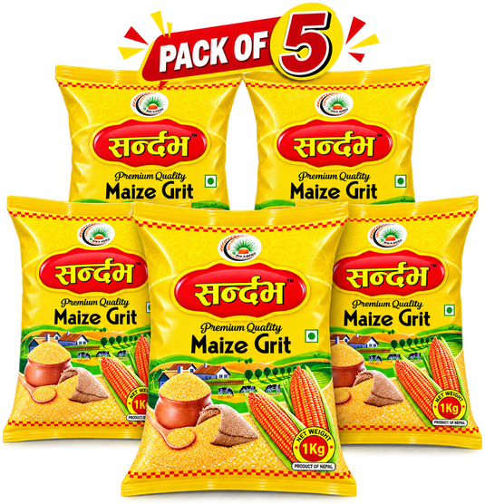 Makai Ko Chyakhla (Yellow Corn Grit) (Pack of 5)