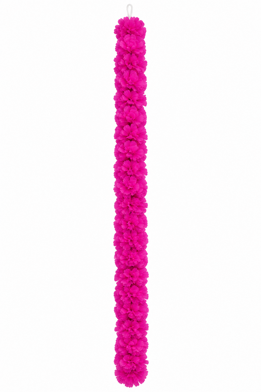 Pink Artificial Marigold Flower Garland (Phool Mala)